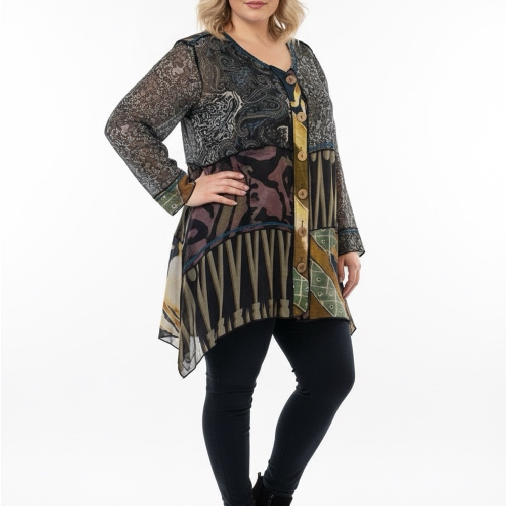 John Mark Boho-Chic Tunic Blouse - image 1